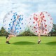 Comprar 2 pelotas de parachoques inflables de 1,5 m x 1,2 m, pelota de rebote inflable con cuerpo de PVC para actividades al aire libre, pelota de parachoques inflable de puntos rojo y azul