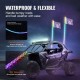 Comprar 2 luces de látigo de 4 pies, luz LED con aplicación y control remoto RF, látigos RGB en espiral impermeables de 360° con iluminación y 4 banderas, para UTV, ATV, motocicletas, Can-Am, camiones