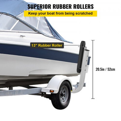 Guía de Poste Remolque 15,6 " Guía de Remolque para Barco de Esquí 8,3 kg Rieles de Remolque de Barcos 11,8" x 1,5" x 13,6" Trailer Pontón Litera Guía Acero Galvanizado con Recubrimiento