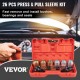 Buy Bearing Removal Tool Kit 56 x 14 x 32.5 cm Bearing Extractor Set 26 Pieces Steel Material Pulling Pressure Sleeve Kit with 4 Discs for Workshops and Garages