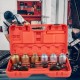 Buy Bearing Removal Tool Kit 56 x 14 x 32.5 cm Bearing Extractor Set 26 Pieces Steel Material Pulling Pressure Sleeve Kit with 4 Discs for Workshops and Garages