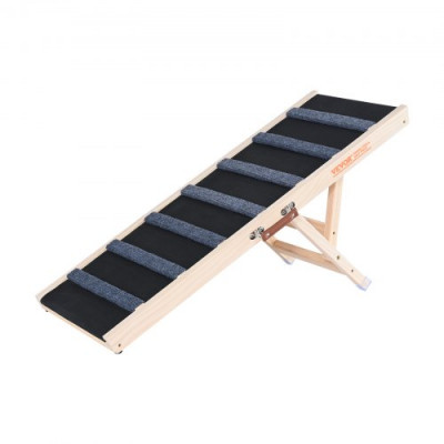 VEVOR Rampa para Perros Longitud de 1000 mm Rampa Plegable Antideslizante para Perros Pequeños/Grandes Altura Ajustable 6 Niveles 38-56 cm Adecuada para Cama, Sofá, Acceso al Coche, Interior, Exterior