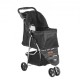 Koop Hondenwandelwagen 3 zwenkwielen 1 rem Kinderwagen Draagvermogen 16 kg Hondendraagtas met klittenband Voorpedaal Opbergmand Bekerhouder, Zwart