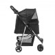 Buy Dog Stroller 3 Swivel Wheels 1 Brake Pet Stroller Load Capacity 16kg Pet Carrier with Velcro Front Pedal Storage Basket Cup Holder, Black