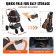 Buy Dog Stroller 4 Swivel Wheels with Brake Pet Stroller Load 30kg Cat Stroller Removable Bracket Storage Basket Cushion for Small/Medium Dogs, Black