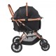 Buy Dog Stroller 4 Swivel Wheels with Brake Pet Stroller Load 30kg Cat Stroller Removable Bracket Storage Basket Cushion for Small/Medium Dogs, Black