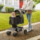 Buy Dog Stroller 4 Swivel Wheels 1 Brake Pet Stroller Load 16kg Dog Carrier Removable Bracket Storage Basket Cup Holder for Dogs, Black Dark Grey