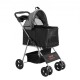 Buy Dog Stroller 4 Swivel Wheels 1 Brake Pet Stroller Load 16kg Dog Carrier Removable Bracket Storage Basket Cup Holder for Dogs, Black Dark Grey