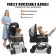 Buy Dog Stroller 4 Swivel Wheels 1 Brake Pet Stroller Load Capacity 20kg Cat Stroller Reversible Handle Storage Basket Zipper for Dogs, Black Grey