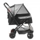 Buy Dog Stroller 4 Swivel Wheels 1 Brake Pet Stroller Load Capacity 20kg Cat Stroller Reversible Handle Storage Basket Zipper for Dogs, Black Grey