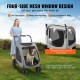 Buy 4 Swivel Wheels Dog Stroller with Brakes Pet Stroller 73kg Load Capacity Breathable Mesh Windows Adjustable Height for Medium/Large Dogs, Dark Grey