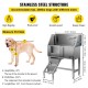 Bañera de Acero Inoxidable para Perros 86,8 x 46,7 x 110,4 cm Bañera Peluquería Canina Longitud de Mascota de 86,4 cm Tina de Aseo para Mascotas Capacidad de 90,7 kg Ducha de Lavado con Grifo