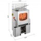 Koop Sinaasappelpers, 120 W, Automatische Commerciële Sinaasappelmachine, 20 Sinaasappelen/Min, Professionele Sinaasappelpers, Food Grade Roestvrij Staal, Sinaasappelsapmachines