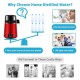 Buy Water Distiller 4L Water Distillation Filter with Glass Container 750W 1L/H Speed Adjustment, Distillation Purifier Filter 7.9lbs Stainless Steel with Double Screen, Red