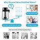 Buy Water Distiller 4L Water Distillation Filter with Glass Container 750W 1L/H Speed Adjustment, Distillation Purifier Filter 7.9 lbs Stainless Steel with Double Screen, Silver