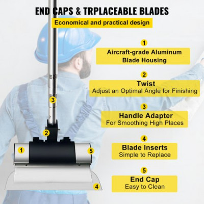 VEVOR Combo de Cuchilla de Encintar con Mango 10/24/32 Acero Inoxidable Hoja de Skimmimg de Panel de Yeso Grosor de Hoja de 0,5mm Espátula de Encintar Masilla para Entrar en Junta y Costura Estrecha