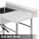 Comprar Fregadero Comercial de Acero Inoxidable para Fregadero de Cocina, 1 Compartimientos de Tamaño Total 100 x 61 x 95 cm Plata, Hecho a Mano Con Plataforma Derecha para Fregadero de Barra Inferior