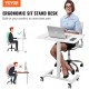 Buy Mobile Standing Desk Height Adjustable 713-1118mm Sit/Stand Desk Load 18.1kg with Gas Spring 360° Swivel Casters Lockable Computer Table for Home Office School