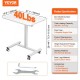 Koop 713-1118 mm verstelbaar hoog mobiel sta-bureau Zit-/sta-bureaubelasting 18,1 kg met gasveer 360° zwenkwielen Afsluitbare tafel voor computer Thuiskantoor School