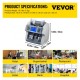 Buy Money Counter >800 pcs/min Counterfeit Bill Detector Cash Counter 7kg ≤50W Bill Counter Includes Integrated Detection