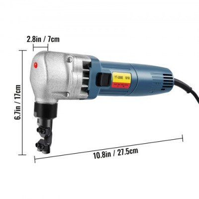 VEVOR Cizalla Nibbler de Metal 1,8 mm 380W Giratorio 360º Cizalla de Punzonadora Eléctrica 1800 RPM 27,5 x 17 x 7 cm Cortador de Nibbler para Chapa Metálica, Acero, Cobre, Aluminio, Plástico y Vidrio