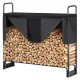 Koop Brandhoutopslagrek 132x36x117 cm stalen frame brandhouthouder met waterdichte hoes 600D Oxford haardhouthouder voor 1/4 touw brandhout, belasting 200 kg voor tuinterras