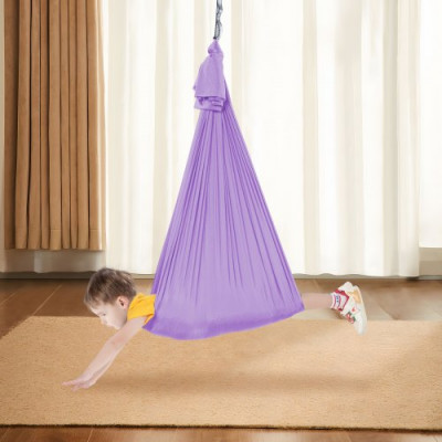 VEVOR Hamaca aérea de yoga 2,8 x 1,6 m Kit de columpio de yoga con inversión de danza aérea Nylon 100 g/m² Carga 250 kg Vuelo aéreo antigravedad para fitness Culturismo Pilates Gimnasio Hogar, Púrpura