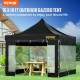 Buy Folding Gazebo with Sidewalls 3 x 3m Pop Up Gazebo Waterproof PVC Tents with Cloth Bag Outdoor Gazebo 3 Adjustable Heights Black for Parties, Weddings, Gatherings