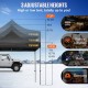 Carpa Plegable con Paredes Laterales Cenador Plegable de 3 x 3 m Carpas Impermeables de PVC con Bolsa de Tela Cenador para Exteriores 3 Alturas Ajustables Negro para Fiestas, Bodas, Reuniones