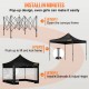 Buy Folding Gazebo with Sidewalls 3 x 3m Pop Up Gazebo Waterproof PVC Tents with Cloth Bag Outdoor Gazebo 3 Adjustable Heights Black for Parties, Weddings, Gatherings