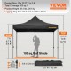 Carpa Plegable con Paredes Laterales Cenador Plegable de 3 x 3 m Carpas Impermeables de PVC con Bolsa de Tela Cenador para Exteriores 3 Alturas Ajustables Negro para Fiestas, Bodas, Reuniones