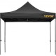 Buy Folding Gazebo with Sidewalls 3 x 3m Pop Up Gazebo Waterproof PVC Tents with Cloth Bag Outdoor Gazebo 3 Adjustable Heights Black for Parties, Weddings, Gatherings