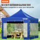 Buy Folding Gazebo with Sidewalls 3 x 3m Pop Up Gazebo Waterproof PVC Tents with Cloth Bag Outdoor Gazebo 3 Adjustable Heights Blue for Parties, Weddings, Gatherings