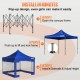 Comprar Tenda dobrável com paredes laterais 3 x 3 m Gazebo dobrável Tendas de PVC à prova d'água com bolsa de pano Gazebo externo com 3 alturas ajustáveis azul para festas, casamentos e reuniões