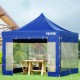 Comprar Tenda dobrável com paredes laterais 3 x 3 m Gazebo dobrável Tendas de PVC à prova d'água com bolsa de pano Gazebo externo com 3 alturas ajustáveis azul para festas, casamentos e reuniões