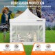 Buy Folding Gazebo with Sidewalls 3 x 3m Pop Up Gazebo Waterproof PVC Tents with Cloth Bag Outdoor Gazebo 3 Adjustable Heights White for Parties, Weddings, Gatherings