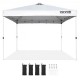 Comprar Carpa Gazebo Emergente 304,8x304,8 cm Toldo para Cenador Tela Recubierta de Plata PU 250D Marco de Acero al Carbono con Bolsa con Ruedas 4 Sacos de Arena para Exterior, Jardín, Camping, Blanco