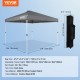 Buy Pop Up Gazebo Tent 120x120 Inch Gazebo Canopy 250D PU Silver Coated Fabric Carbon Steel Frame with Wheeled Bag 4 Sandbags for Outdoor, Garden, Camping, Grey