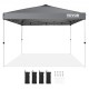 Comprar Tenda Gazebo Pop-up 12x12 pol. Gazebo Canopy 250D PU Tecido Revestido de Prata Estrutura de Aço Carbono com Saco de Rodas 4 Sacos de Areia para Exterior, Jardim, Acampamento, Cinza