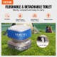 Comprar Inodoro Portátil con Cisterna para Camping con Depósito de Residuos de 12 L y Depósito de Agua de 10 L, Inodoro de Viaje con Indicador de Nivel para Autocaravana, Caravana, Adultos y Niños