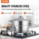 Buy 22cm Stainless Steel Steamer Pot with 2.8L Pot and Steamer Basket Food Steamer with Glass Lid 1 Tier with 1 Pair of Insulated Gloves for Steaming in Kitchen