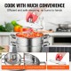 Buy 22cm Stainless Steel Steamer Pot with 2.8L Pot and Steamer Basket Food Steamer with Glass Lid 1 Tier with 1 Pair of Insulated Gloves for Steaming in Kitchen