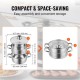 Buy 22cm Stainless Steel Steamer Pot with 2.8L Pot and Steamer Basket Food Steamer with Glass Lid 1 Tier with 1 Pair of Insulated Gloves for Steaming in Kitchen