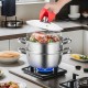 Buy 22cm Stainless Steel Steamer Pot with 2.8L Pot and Steamer Basket Food Steamer with Glass Lid 1 Tier with 1 Pair of Insulated Gloves for Steaming in Kitchen