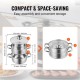 Buy 24cm Stainless Steel Steamer Pot with 4.73L Pot and Steamer Basket Food Steamer with Glass Lid 1 Tier with 1 Pair of Insulated Gloves for Steaming in Kitchen