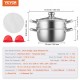 Comprar Panela a vapor de aço inoxidável de 24 cm com panela de 4,73 L e cesta de vapor Vaporizador de alimentos com tampa de vidro 1 nível com 1 par de luvas isoladas para cozinhar a vapor na cozinha