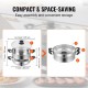 Buy 28cm Stainless Steel Steamer Pot with 2.8L Pot and Steamer Basket Food Steamer with Glass Lid 1 Tier with 1 Pair of Insulated Gloves for Steaming in Kitchen