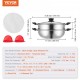 Koop Roestvrijstalen stoompan 28 cm met 2,8 l pot en stoommand Voedselstomer met glazen deksel 1 niveau met 1 paar geïsoleerde handschoenen voor stoomkoken in de keuken