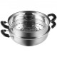 Buy 28cm Stainless Steel Steamer Pot with 2.8L Pot and Steamer Basket Food Steamer with Glass Lid 1 Tier with 1 Pair of Insulated Gloves for Steaming in Kitchen