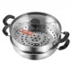 Buy 28cm Stainless Steel Steamer Pot with 2.8L Pot and Steamer Basket Food Steamer with Glass Lid 1 Tier with 1 Pair of Insulated Gloves for Steaming in Kitchen